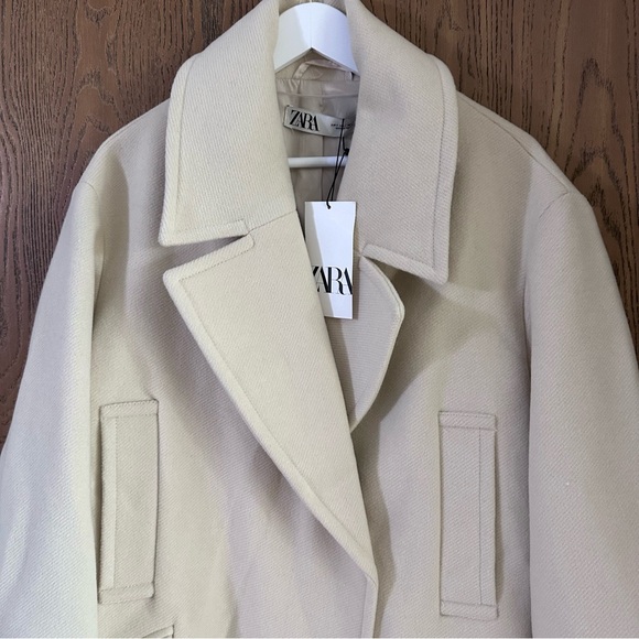 Zara Oversized Vanilla Cream Coat - Picture 8 of 12